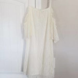 Nwt Love Fire Ivory lace off shoulder dress size L